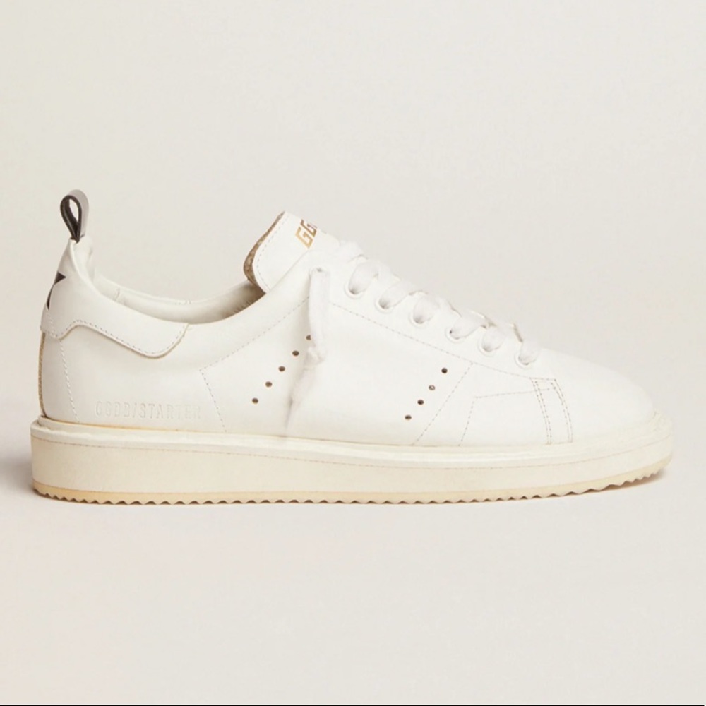 golden goose starter sneakers in all white leather - Picture 4 of 16